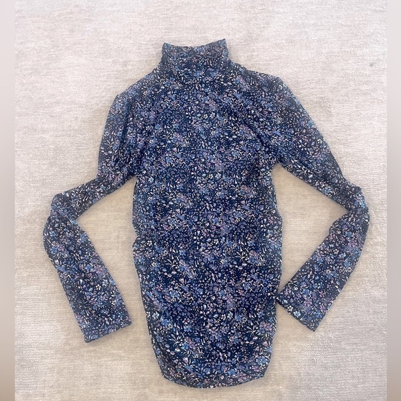 J. Crew Ruched matte jersey turtleneck in Coventry floral - Picture 3 of 8